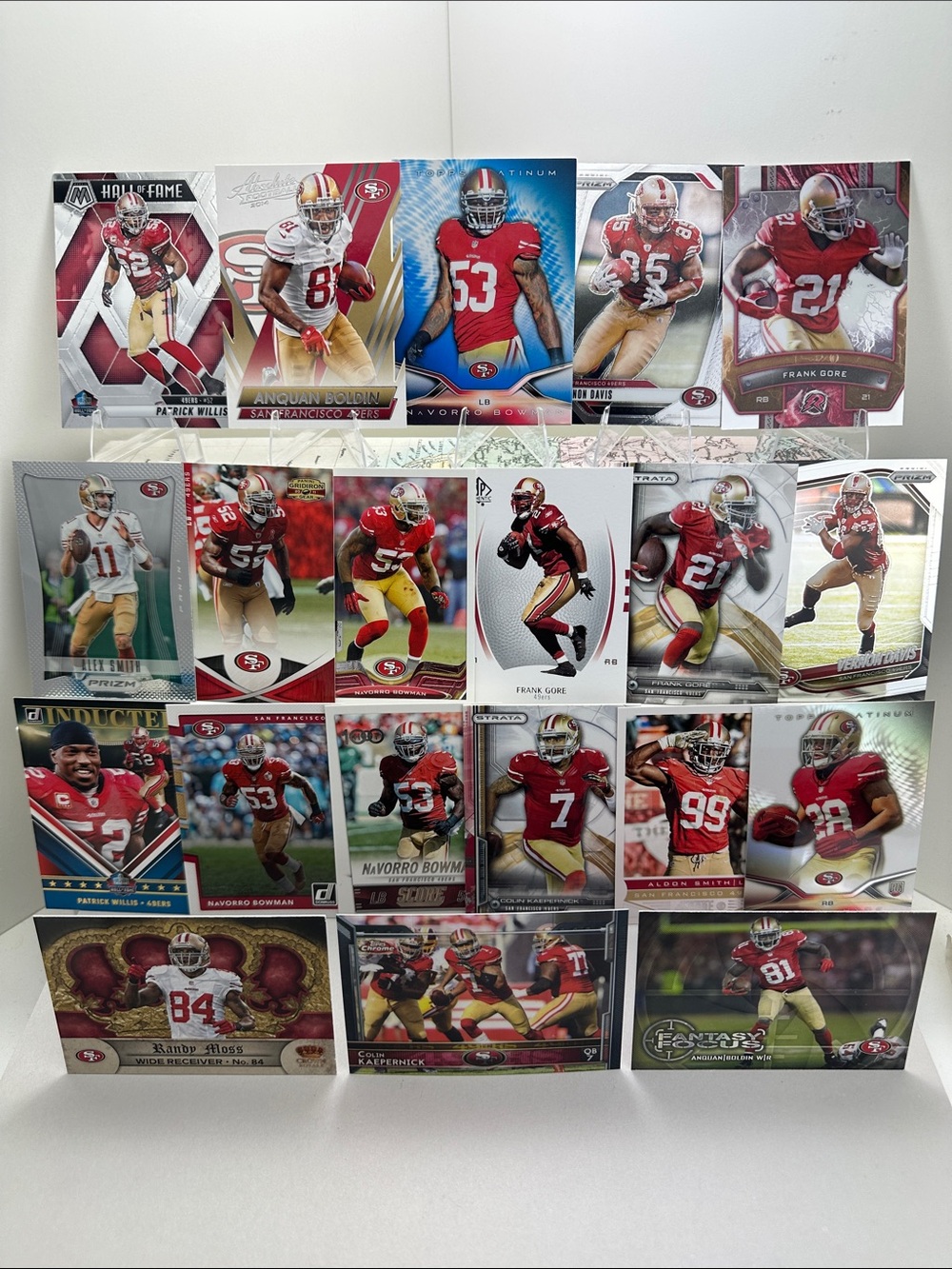 49ers Frank Gore/Patrick Willis/Navorro Bowman/Boldin/Kaepernick era lot of 20